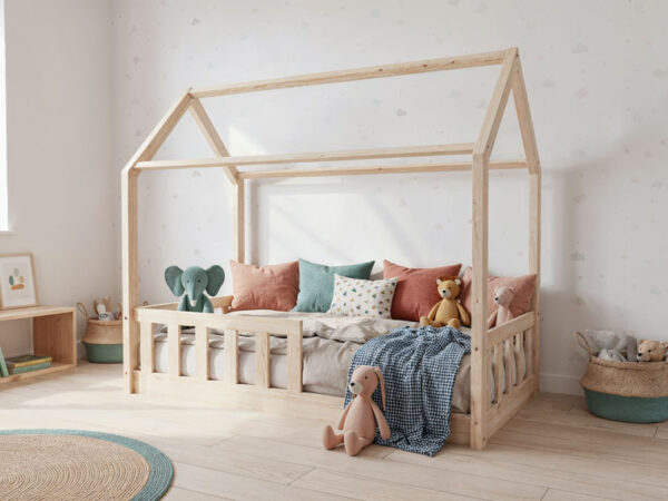 Łóżko domek LULLU – niskie nóżki