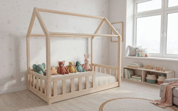 Łóżko domek LULLU – niskie nóżki