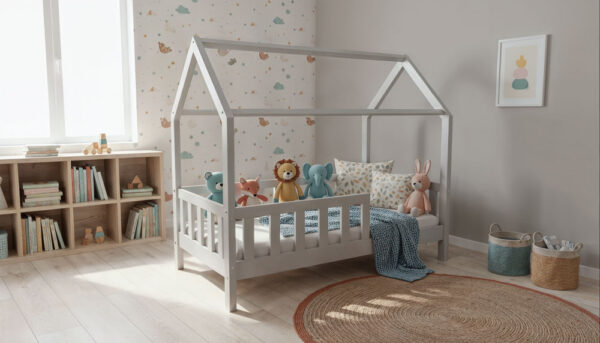 Łóżko domek LULLU - wysokie nóżki