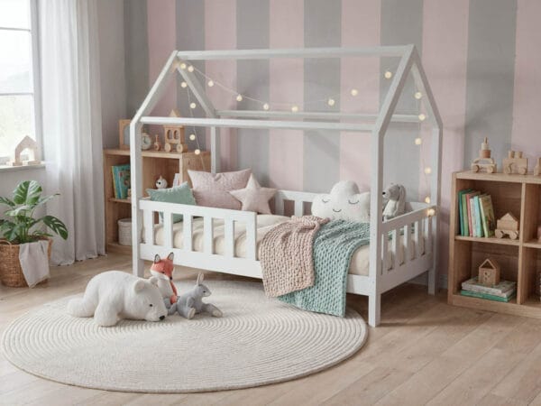 Łóżko domek LULLU - wysokie nóżki