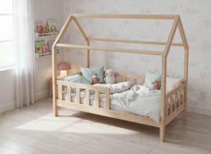 Łóżko domek LULLU - wysokie nóżki