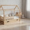 Łóżko domek LULLU - wysokie nóżki z szufladą