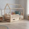 Łóżko domek LULLU - wysokie nóżki z szufladą