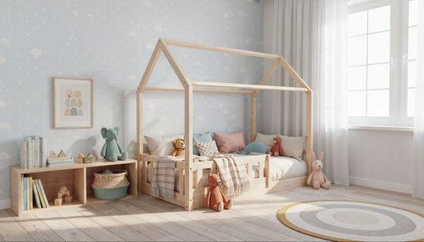 Łóżko domek BUBU - niskie nóżki