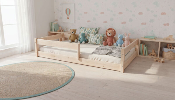 MIMI-łózko-niskie-nóżki-mise-dywan Łóżko dziecięce MIMI – niskie nóżki