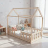 TUTU-domek-niskie-nózki-naturalne-dewno-duże-okno Łóżko domek TUTU - niskie nóżki