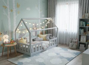 Łóżko domek LULLU - wysokie nóżki