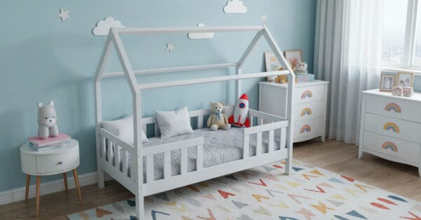 alba domek wysokie up Łóżko domek TUTU - wysokie nóżki