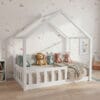 Łóżko domek LULLU - niskie nóżki, szeroki dach