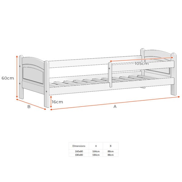 Łóżko dziecięce KIKI z szufladą